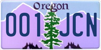 OR license plate 001JCN