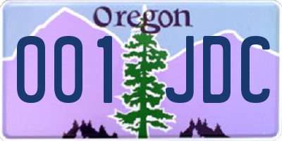 OR license plate 001JDC