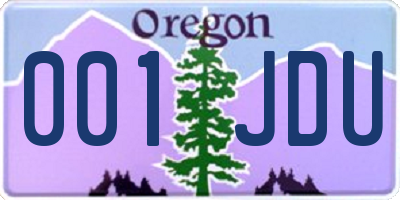 OR license plate 001JDU