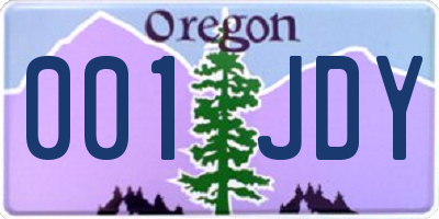 OR license plate 001JDY