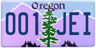 OR license plate 001JEI