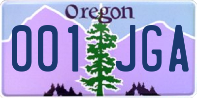 OR license plate 001JGA