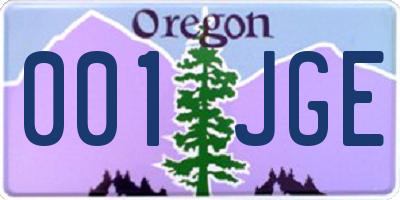 OR license plate 001JGE
