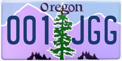 OR license plate 001JGG