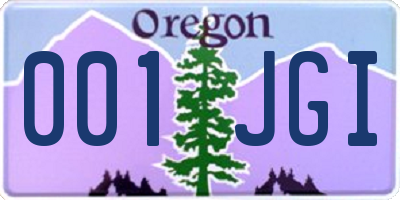 OR license plate 001JGI