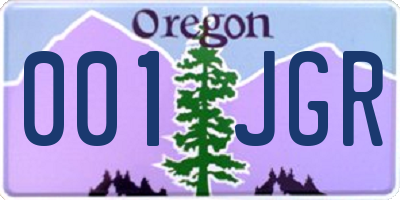 OR license plate 001JGR