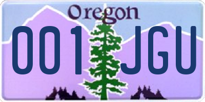 OR license plate 001JGU