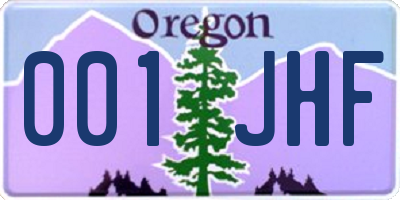 OR license plate 001JHF