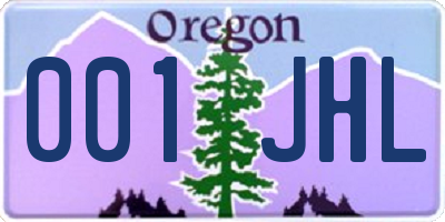 OR license plate 001JHL