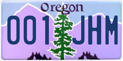 OR license plate 001JHM