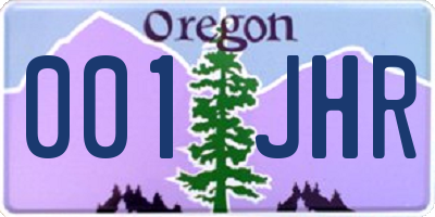 OR license plate 001JHR