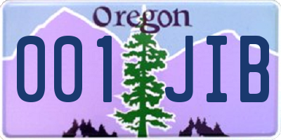 OR license plate 001JIB