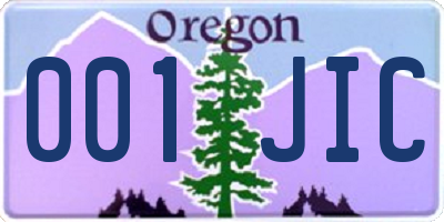 OR license plate 001JIC