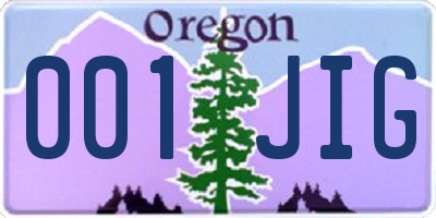 OR license plate 001JIG