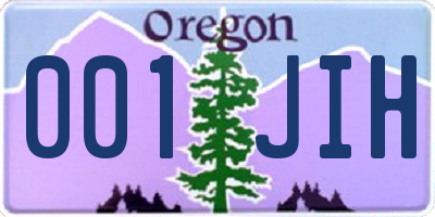 OR license plate 001JIH