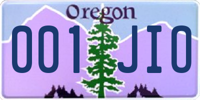 OR license plate 001JIO