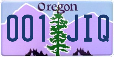 OR license plate 001JIQ