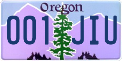 OR license plate 001JIU