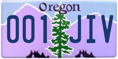 OR license plate 001JIV