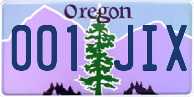 OR license plate 001JIX