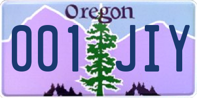 OR license plate 001JIY