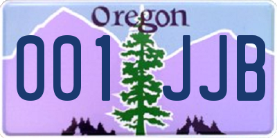 OR license plate 001JJB