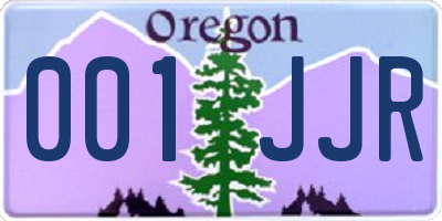 OR license plate 001JJR