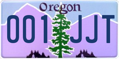 OR license plate 001JJT