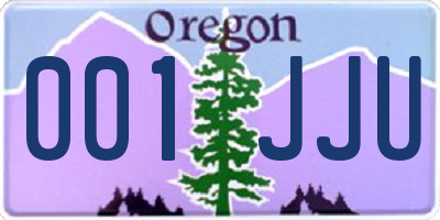 OR license plate 001JJU