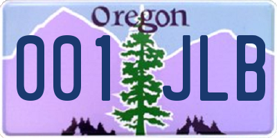 OR license plate 001JLB