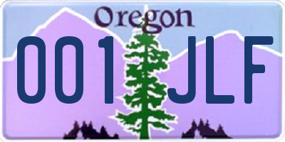 OR license plate 001JLF