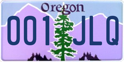 OR license plate 001JLQ