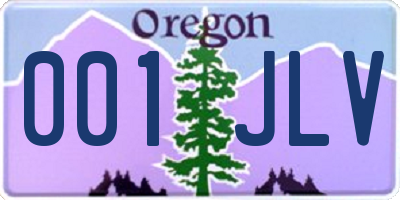 OR license plate 001JLV