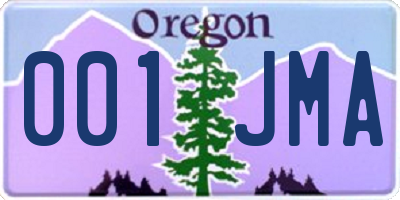 OR license plate 001JMA