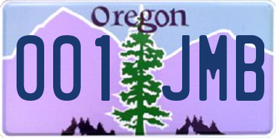 OR license plate 001JMB