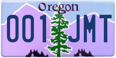 OR license plate 001JMT