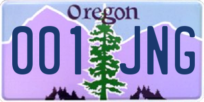 OR license plate 001JNG