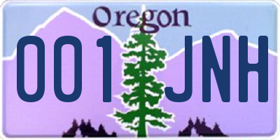 OR license plate 001JNH