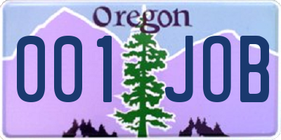 OR license plate 001JOB