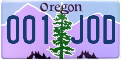 OR license plate 001JOD