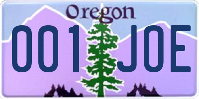 OR license plate 001JOE