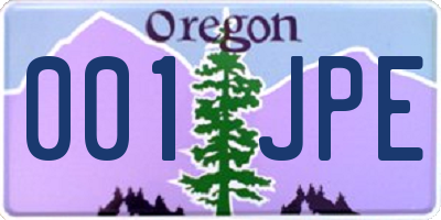 OR license plate 001JPE