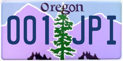 OR license plate 001JPI