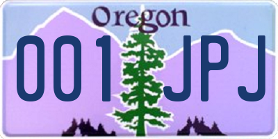 OR license plate 001JPJ