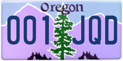 OR license plate 001JQD