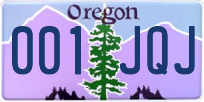 OR license plate 001JQJ