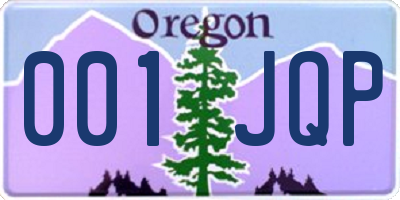 OR license plate 001JQP