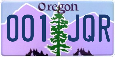 OR license plate 001JQR