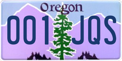 OR license plate 001JQS