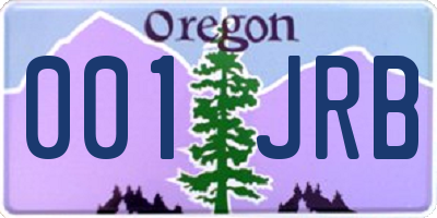 OR license plate 001JRB